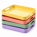 Multicolor Rectangular Serving Tray with Handles
