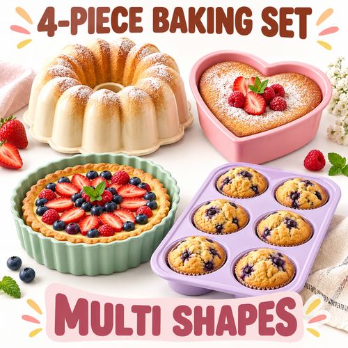4-Piece Pastel Nonstick Bakeware Set