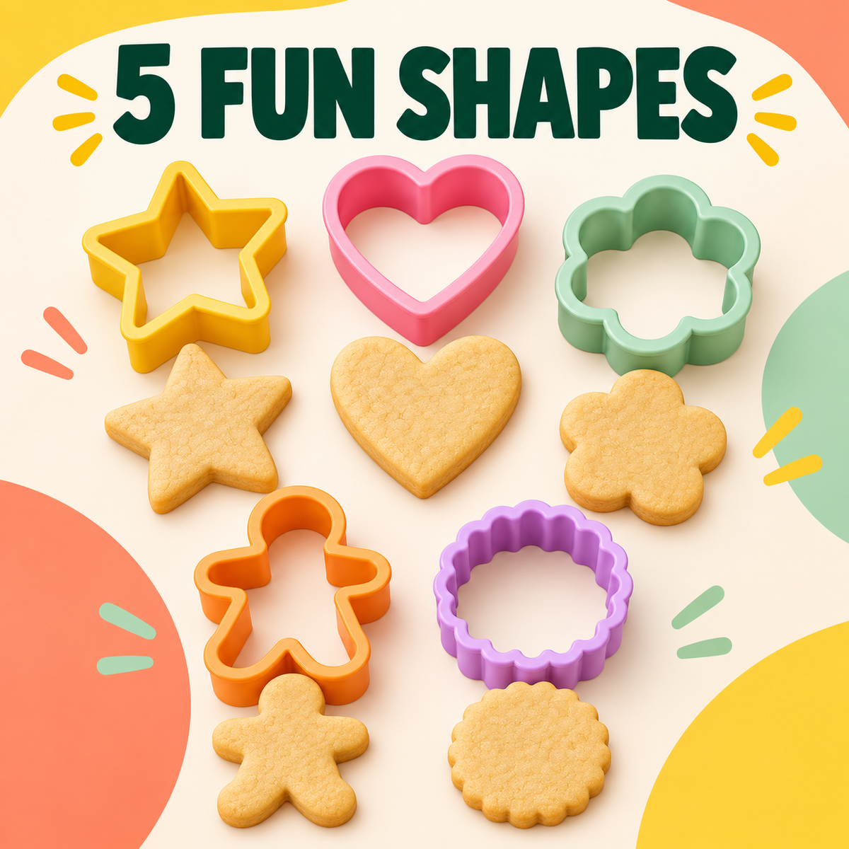 Wooden Rolling Pin and Cookie Cutter Set